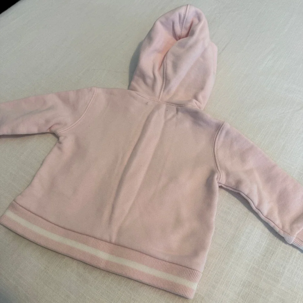 Ralph Lauren Baby‎ Girls Pink Varsity Hooded Sweatshirt Snap Front Jacket